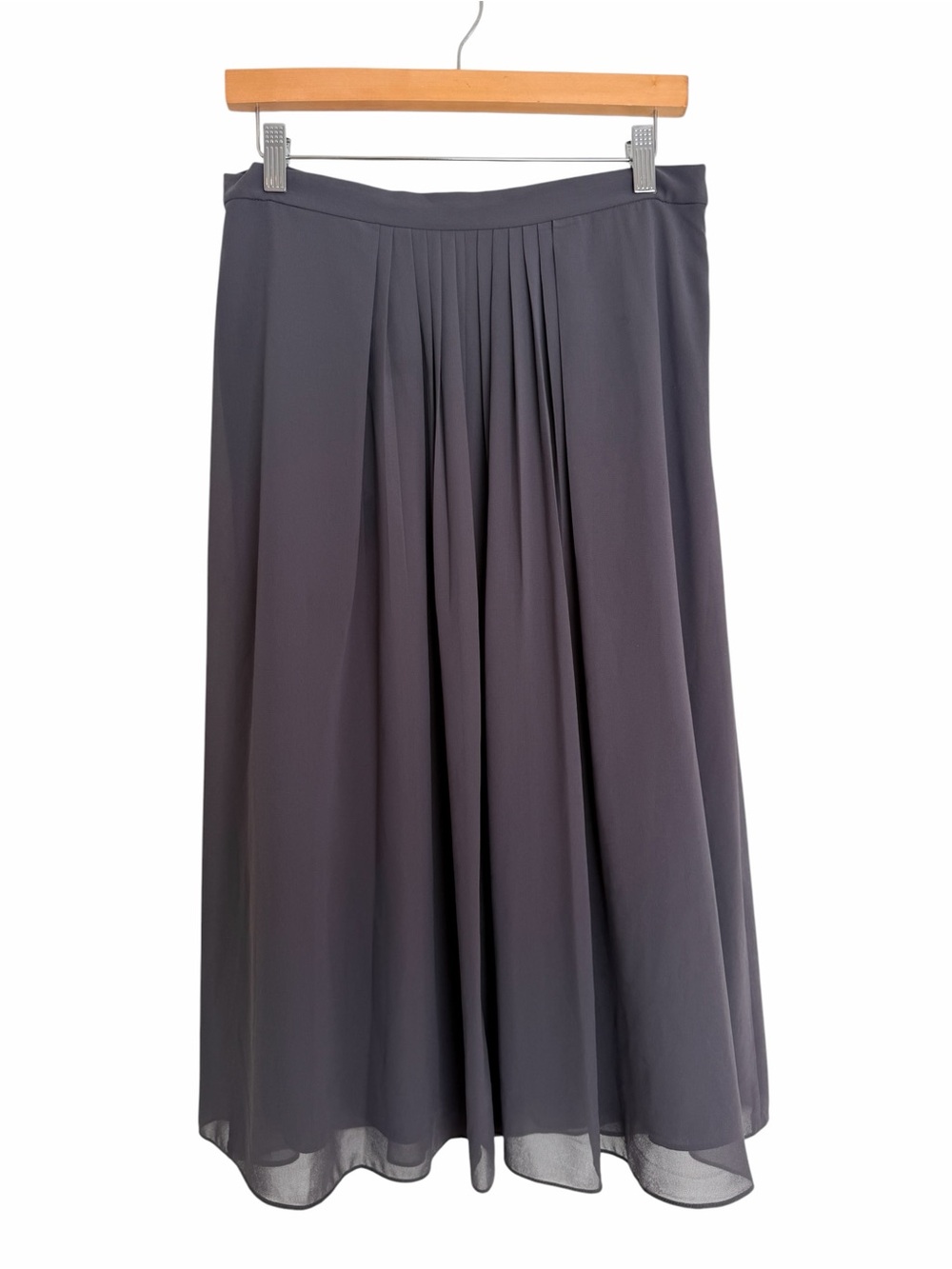 Anne Klein Women's Pleated A-Line Skirt - Charcoal Gray Sz 10